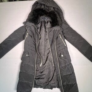 French Connection Puffer Parka Womens S Black Excellent